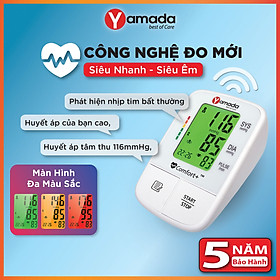 Máy đo huyết áp điện tử Yamada 6191 - Trợ lý ảo giọng nói tiếng Việt, Màn hình đa màu, Đo siêu nhanh và êm, Cảnh báo nhịp tim - Vòng Bít Thường