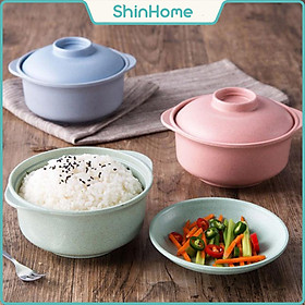 Mua Bát ăn dặm lúa mạch có nắp (size to