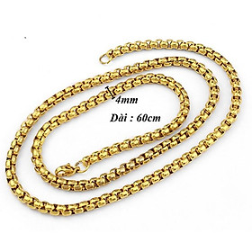 Dây chuyền nam 4mm bông dừa khít đẹp màu vàng