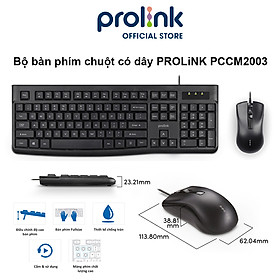 Mua Bộ bàn phím chuột có dây PROLiNK PCCM2003 Fullsize cao cấp  chống thấm nước  độ nhạy cao dành cho máy tính  Laptop - Hàng chính hãng
