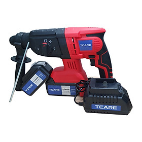 Máy khoan PIN 21V động lực, Máy khoan bê tông Tcare 21V Màu Đỏ - Hàng Chính Hãng
