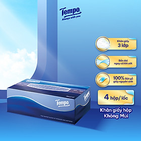 Khăn giấy rút cao cấp Tempo - 4 lớp bền dai, an toàn cho da - Thương hiệu Đức