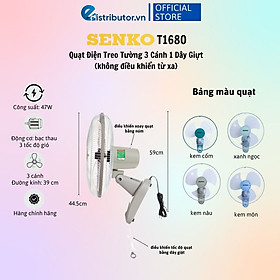 Mua Quạt Treo Remote SENKO TR1683 ( Có Remote) / TR1628 (Có Điều Khiển Từ Xa) - Quạt T1682 / T1680 ( Không Có Điều Khiển Từ Xa) - Hàng Chính Hãng - Bảo Hành 12 Tháng - Quạt Treo Tường Senko Có Remote TR1628 (Tương tự mã TR1683)