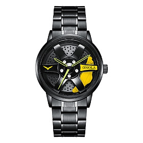 Đồng hồ ONOLA Quartz với dây đeo bằng thép không gỉ,đa chức năng-Màu vàng