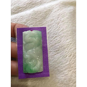 MẶT DÂY CHUYỀN TRẠM RỒNG KIỂU MỚI NAM ĐEO HÌNH ỐNG DÀI ĐÁ CẨM THẠCH TỰ NHIÊN MÀU TRẮNG XANH NHẸ dài 38,5mm x ngang 18,7mm