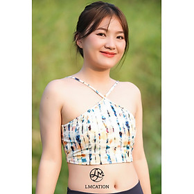 Áo ngực thể thao cổ yếm LMcation Sophie - Sọc đủ màu