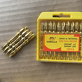 Mua (CHÍNH HÃNG) Đầu bắn vít siêu cứng màu vàng 65mm COROLLA cao cấp