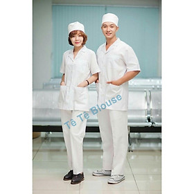 Mua Bộ Quần Áo Blouse Cộc Tay, Dáng Dài Ngang Mông Nam Nữ Cho Điều Dưỡng, Y  Tá ,Dược Sĩ, Vải Lon Nhật Và Thô Cotton (Giá Sỉ) - Quần Nữ -