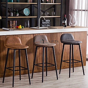 Mua Ghế quầy đảo bếp quầy bar tiếp khách CB2133-P Nội thất Capta Ghế bar nệm simili chống thấm nước chân bar cao 75cm sắt sơn tĩnh điện màu đen stool chair hcm