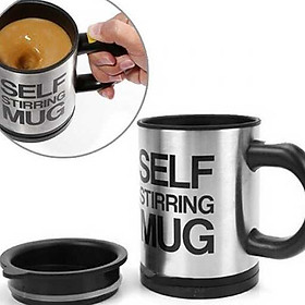 Ly cốc Inox Self stirring mug tự khuấy thông minh dùng pin 6x8,5x13,5cm 500ml