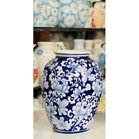 Mua Bình cắm hoa men ngọc lam  họa tiết vẽ thủ công. Gốm sứ cao cấp.