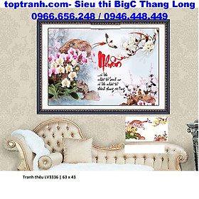 Mua Tranh thêu chữ thập chữ Nhẫn và hoa lan LV3336 chưa thêu