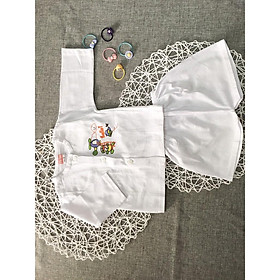 Combo 3 bộ cotton trắng cho bé