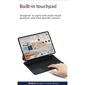 Bao bàn phím Wiwu Magic Keyboard MK109 cho Ipad  10.9", 11", 12.9" có cảm ứng nguồn hiển thị pin thời gian thực, tích hợp nam châm - Hàng chính hãng