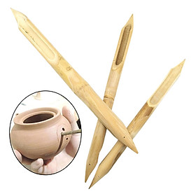 3x Pottery Clay Bamboo Hole Punch Kit Shaping Puncher Pens Ceramics Clay Crafts Puncher for Adults Kids