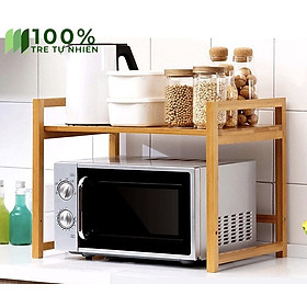 Mua Kệ lò vi sóng  lò nướng 2 tầng gỗ tre cao cấp  an toàn - SNF Bamboo and Craft