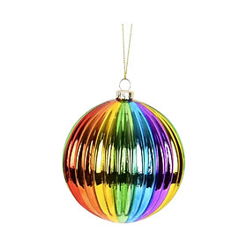 Hình ảnh Christmas Ball Ornament Hanging Baubles, Rainbow Xmas Tree Decor, Christmas Decoration for Birthday, Party Supplies