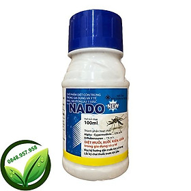 Chế phẩm diệt muỗi dùng trong gia dụng và y tế NADO, chai 100ml, dùng để phun trong nhà, ngoài trời, chuồng trại