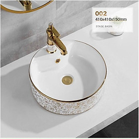 Mua chậu rửa mạ hoa văn vàng