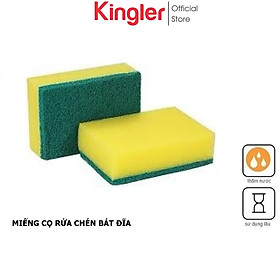 Miếng Cọ Rửa Bát, Chén - Cọ Rửa Đa Năng: Xoong Nồi Chảo Sáng Bóng, Cọ 2 Mặt Xanh Vàng, Tiện Dụng Nhà Bếp. Kingler 5150