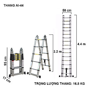 Thang nhôm rút chữ A, Hàng chính hãng NIKITA - An toàn, tiện dụng, đa năng