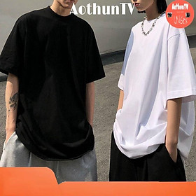 Áo thun tay lỡ trơn nhiều màu, áo phông unisex form rộng nhiều màu chất cotton mềm mịn thấm hút mồ hôi