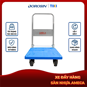 Mua Xe Đẩy Hàng 4 Bánh Ameca HAM-300P- Sàn nhựa  Khung Thép  Giảm ồn  Gấp gọn  tải trọng 300kg - bảo hành 12 tháng