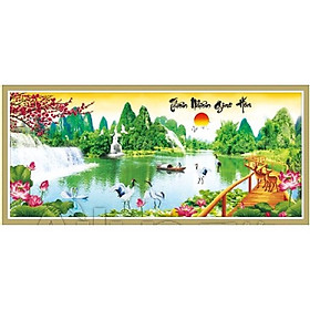 Mua Tranh thêu chữ thập thiên nhiên giao hòa (151*71cm) chưa thêu AL53318 hàng hộp