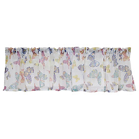Comfortable Butterfly Printed Curtain Valance Drape Screening Rod Pocket Valances for Light Blocking Balcony Kitchen Living Room Home Decor 1Piece