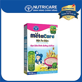 Bột ăn dặm Nutricare Metacare Gạo sữa dinh dưỡng & olive 200g