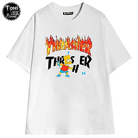 Áo Thun Tay Lỡ Local Brand THRASHER Cotton 100 form rộng nam nữ Unisex (AT1400L - Full Box - Kèm Video Ảnh Thật)