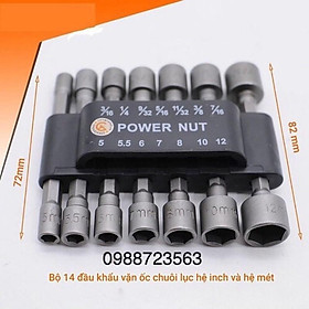 Mua Bộ 14 đầu vặn khẩu cho khoan chuyên dụng loại 1 - 14 đầu tuýp chân lục giác