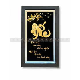 Tranh chữ đức dát vàng 24k(35x55cm) MT Gold Art- Hàng chính hãng, trang trí nhà cửa, phòng làm việc, quà tặng sếp, đối tác, khách hàng, tân gia, khai trương 