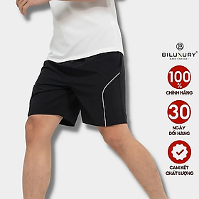 Quần đùi short nam đen thể thao Biluxury 6QDGT003DEN vải gió mỏng mát không bai gião co xù có túi trước sau tiện lợi
