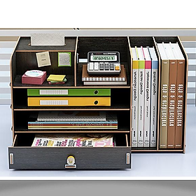 Kệ mini để bàn Kệ tài liệu gỗ văn phòng lắp ghép nhiều màu và nhiều ngăn