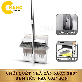 Chổi Quét Nhà Thông Minh Kèm Hót Rác Gấp Gọn - Chổi Quét Nhà Xoay 180 Độ Cán Dài Tiện Lợi