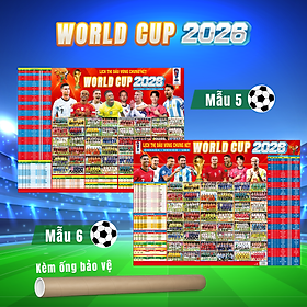 Lịch Thi Đấu World Cup 2026 - 2 Mẫu Đa Dạng Kèm Ống Bảo Vệ (Kích Thước 86x65cm)