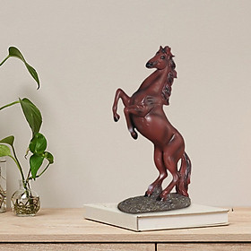 13.4 inch Standing Horse Resin Statue for Home Decor Animal Ornament Sculpture Rearing Horse Art Figurine Decorative Sculpture