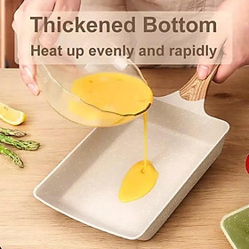Mua Chảo chữ nhật chống dính cán gỗ 18cm - chảo chiên trứng cuộn phong cách Hàn Quốc