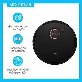 Robot hút bụi lau nhà thông minh ECOVACS DEEBOT T5 MAX DX65 dung lượng pin