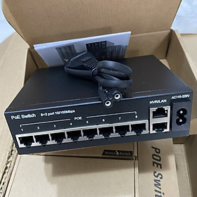 Bộ Chia Mạng POE 10 Cổng Switch POE 8+2 Uplink