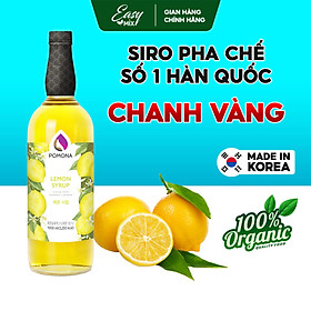 Siro Chanh Pomona Lemon Syrup Nguyên Liệu Pha Chế Hàn Quốc Chai Thủy Tinh 1 lít