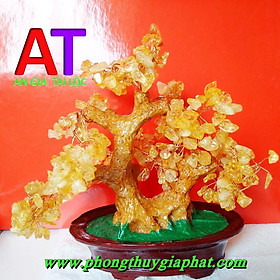 Mua CÂY TÀI LỘC PHONG THỦY THẠCH ANH VÀNG 25CM