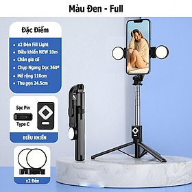 Mua Gậy chụp ảnh 3 chân B11S  có đèn led trợ sáng  Gậy selfie chụp hình  tự sướng bluetooth điều khiển từ xa