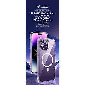 Ốp lưng trong suốt MIPOW Transparent cho iPhone 15 Series -Thiết kế tương thích sạc không dây, hàng chính hãng