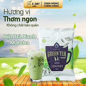 Bột Trà Xanh POMONA Green Tea Powder Nguyên Liệu Pha Chế Cà Phê Trà Xanh Đá xay Milk Foam Hàn Quốc 800g