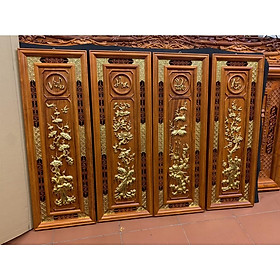 Mua Tranh Tứ quý Vinh Hoa Phú Quý  (107cm x 37cm x 3cm) - Gỗ Hương Đỏ Treo Tường