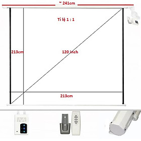 Màn chiếu điện APOLO 84x84 (120INCH) - Hàng Nhập Khẩu
