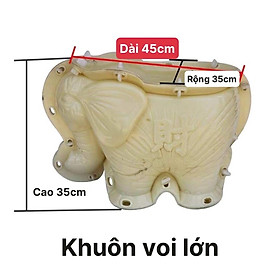 Khuôn chậu hình con voi lớn nhựa ABS đầy đủ lòng trong và tấm đáy