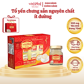 Yến sào wins'Nest 300mg tổ yến chưng nguyên chất ít đường (6 Lọ x 70ml/hộp)